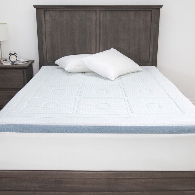 SensorPEDIC SensorCOOL 3-Inch Gel-Infused Memory Foam Mattress Topper, WHITE, hi-res image number null