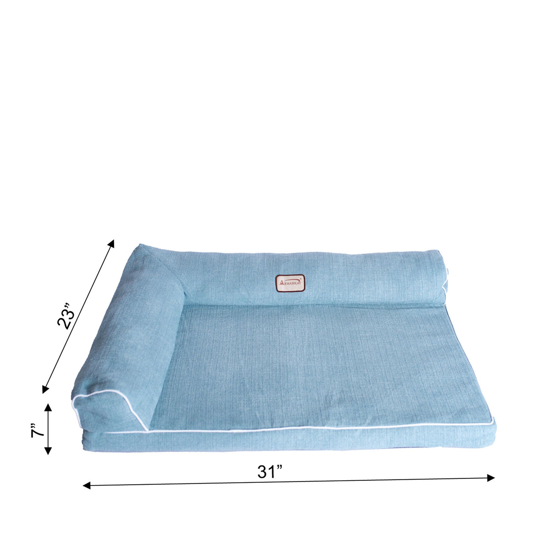 Bolstered Pet Bed Cushion With Poly Fill Cushion, Medium SoothIng Blue, , alternate image number 3