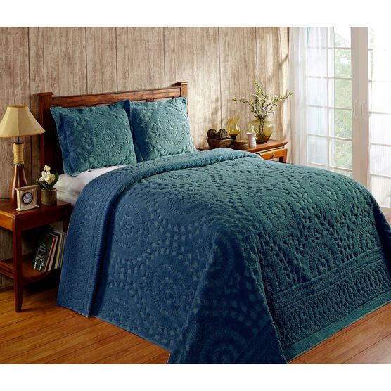 Rio Collection Chenille Bedspread , TEAL, hi-res image number null