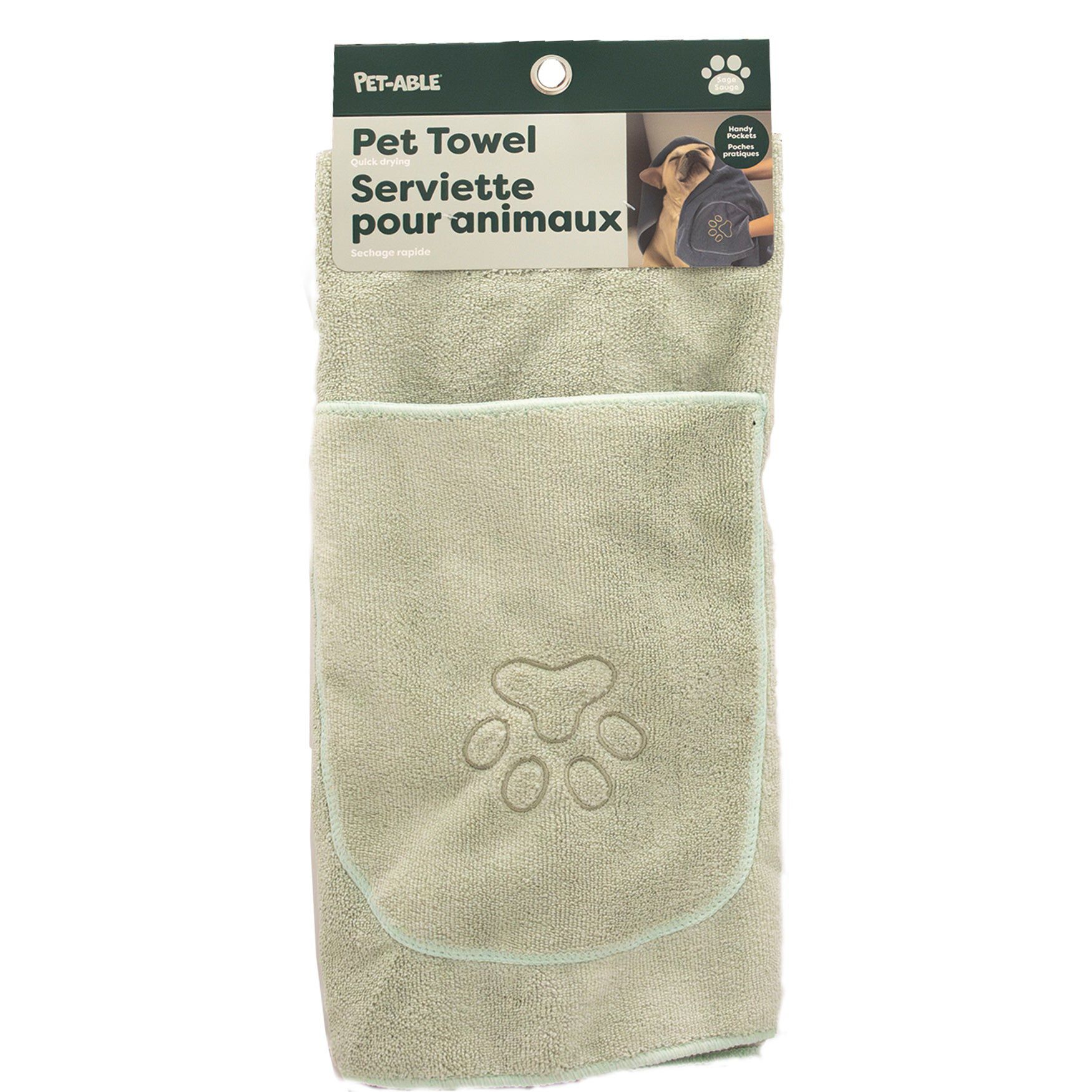 Ultra-Absorbent Pet Towel, SAGE, hi-res image number 0