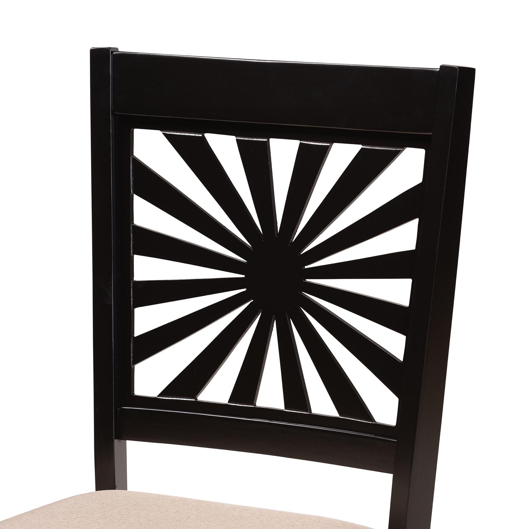 Olympia Modern Beige Fabric And Espresso Brown Finished Wood Dining Chair, , alternate image number 3