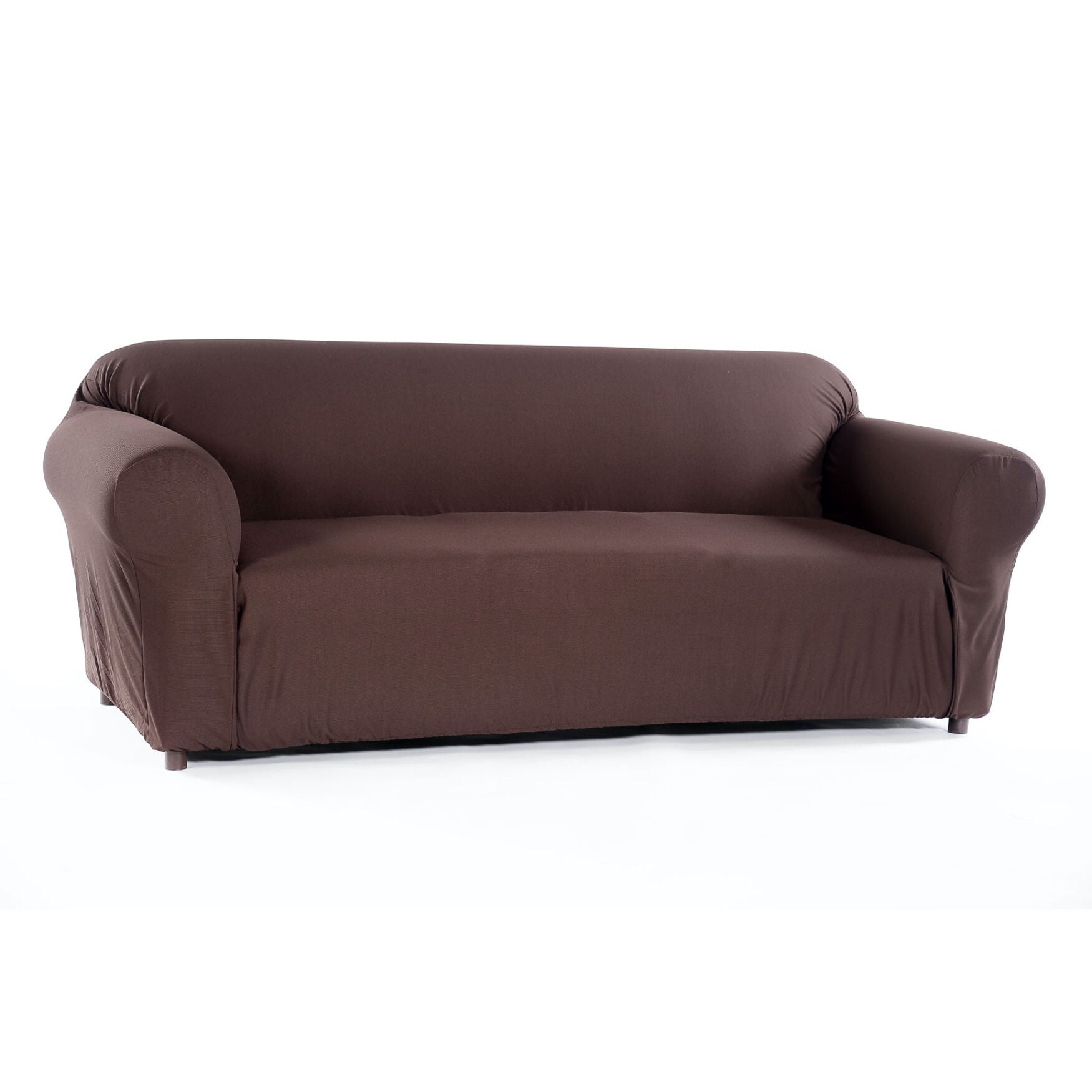 Waffle Stretch Slipcover, BROWN, hi-res image number 0
