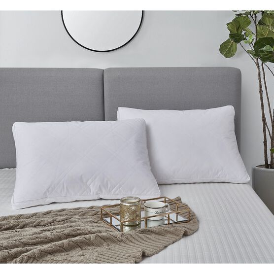 233 Thread Count Cotton Quilted White Goose Feather And Down Pillow (2-pack), WHITE, hi-res image number null