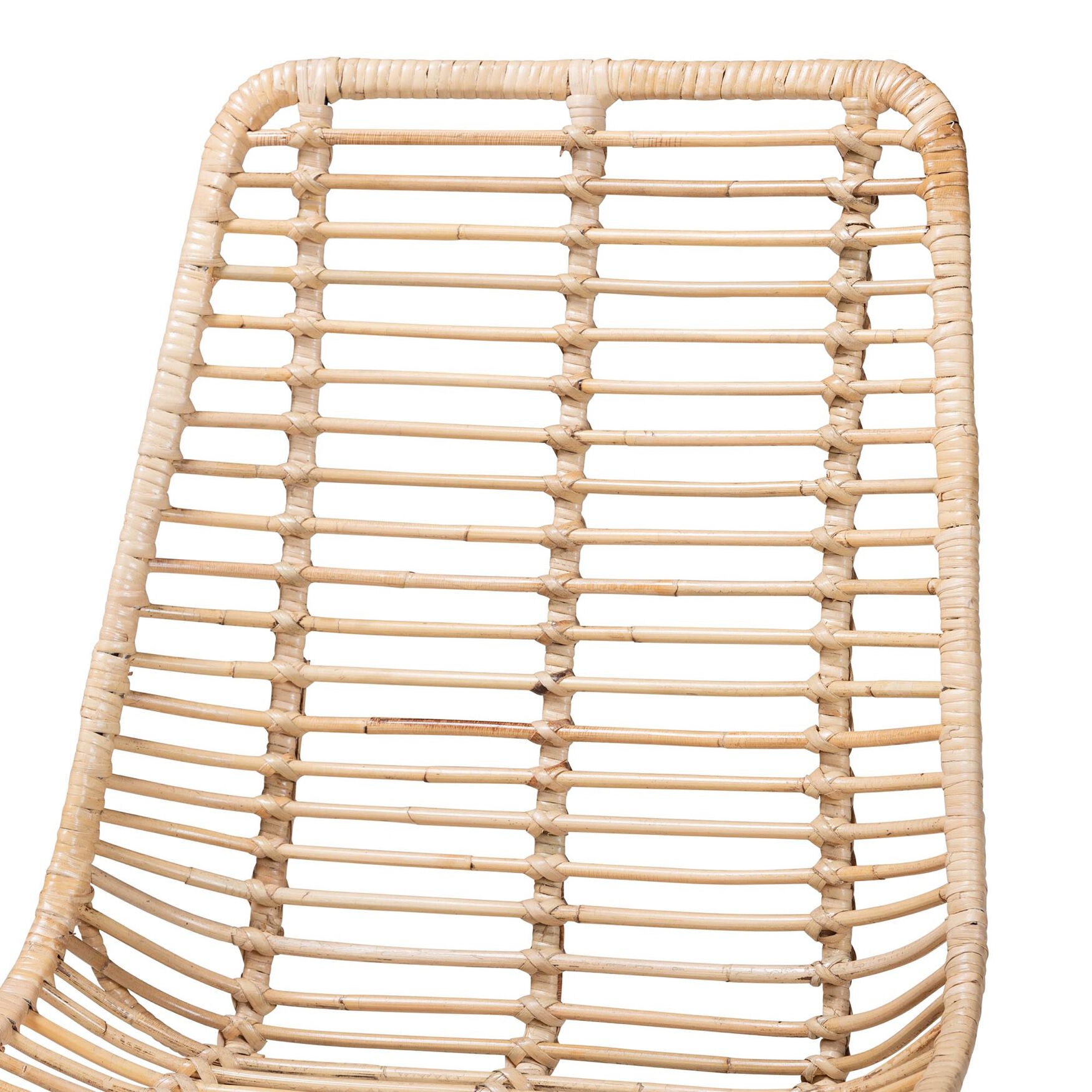 Manhattan Modern Bohemian Natural Brown Rattan And Black Metal Dining Chair, , alternate image number 3