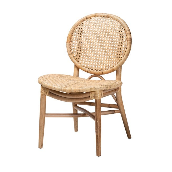 Osaka Modern Bohemian Natural Brown Rattan Dining Chair, NATURAL BROWN, hi-res image number 0