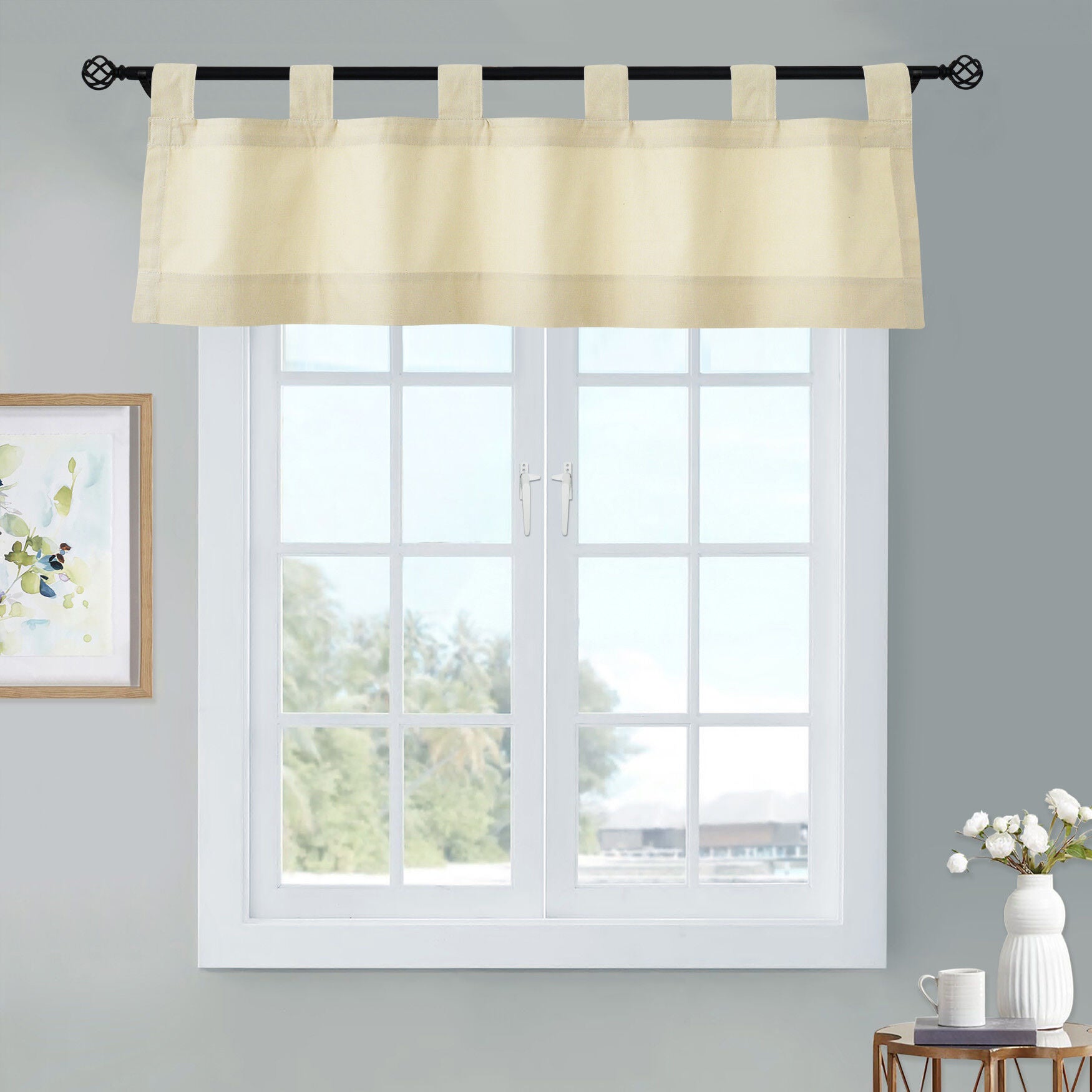 Weathermate Room Darkening Tab Top Flat Valance, NATURAL, hi-res image number 0