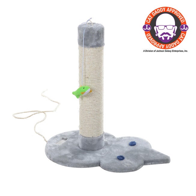 Mouse Shape Real Wood Cat Scratcher Toy, Sisal Scratching Post, SILVER, hi-res image number null