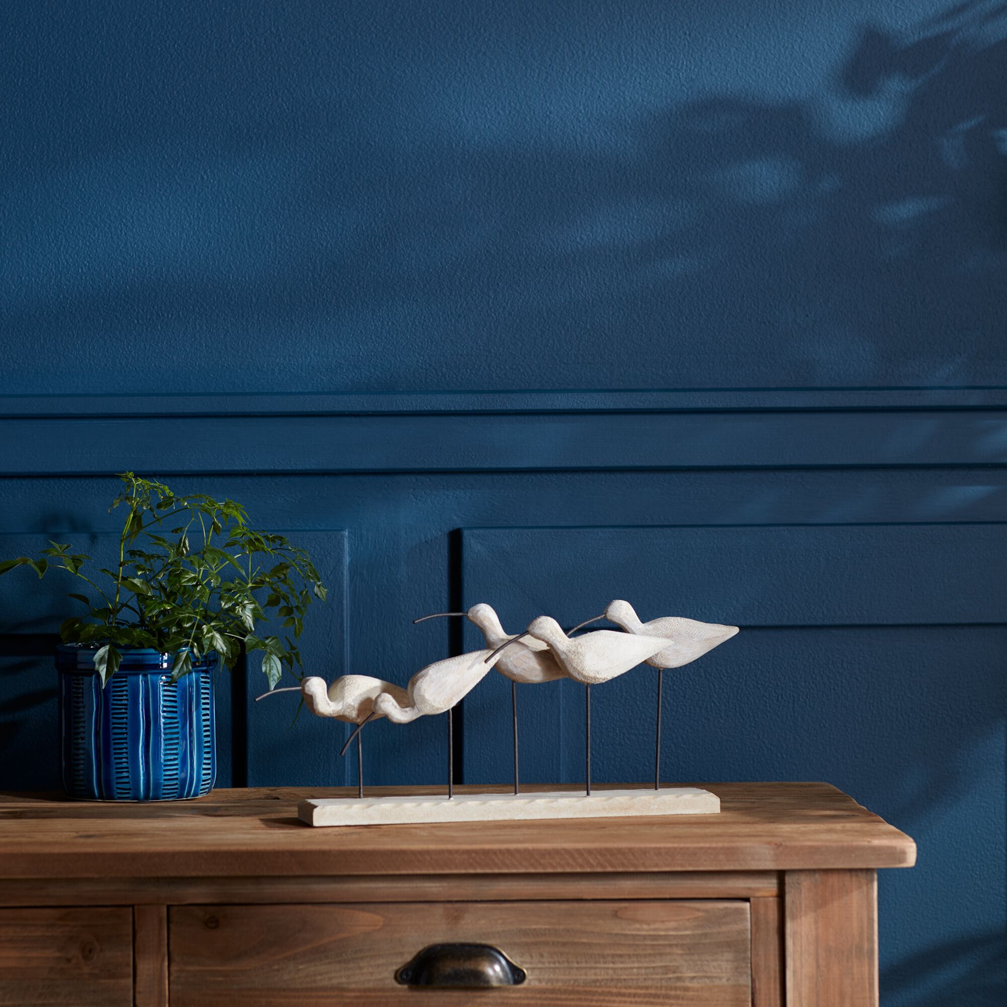 Birds 13 inchesL x 7 inchesH Wood/Metal, BROWN, alternate image number 1