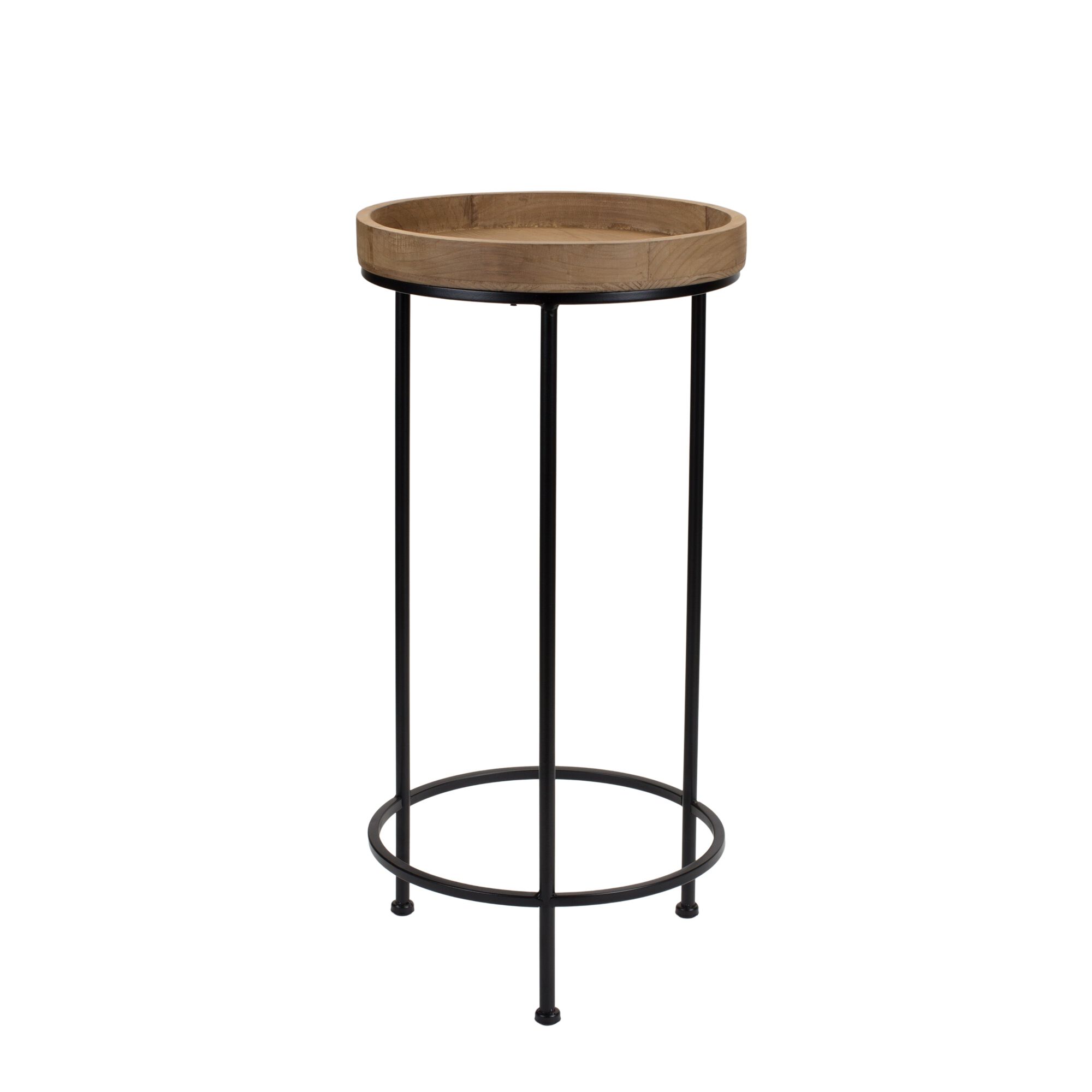 Accent Table (Set of 3) 10.5 inchesD x 20.75 inchesH, 12.25 inchesD x 25.25 inchesH, 14.25 inchesD x 28.75 inchesH Iron/Wood, BROWN/BLACK, alternate image number 2