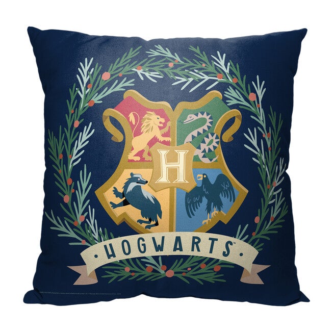 Wb Harry Potter Hogwarts Wreath Printed Throw Pillow, O, hi-res image number null