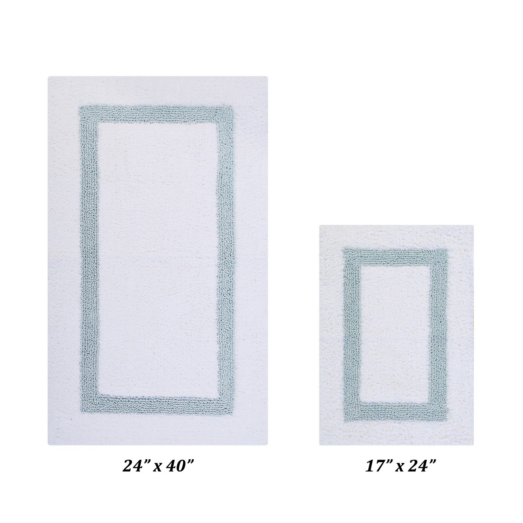 Hotel Collectionis Bath Mat Rug, 2 Piece Set (17 inches x 24 inches | 24 inches x 40 inches), WHITE BLUE, hi-res image number 0