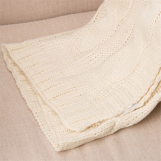 Battilo Home Cable Knit Throw Blanket, Acrylic Soft Cozy Snuggle Blanket, All Seasons Suitable for Adults and Kids, 50" x 60", , alternate image number null