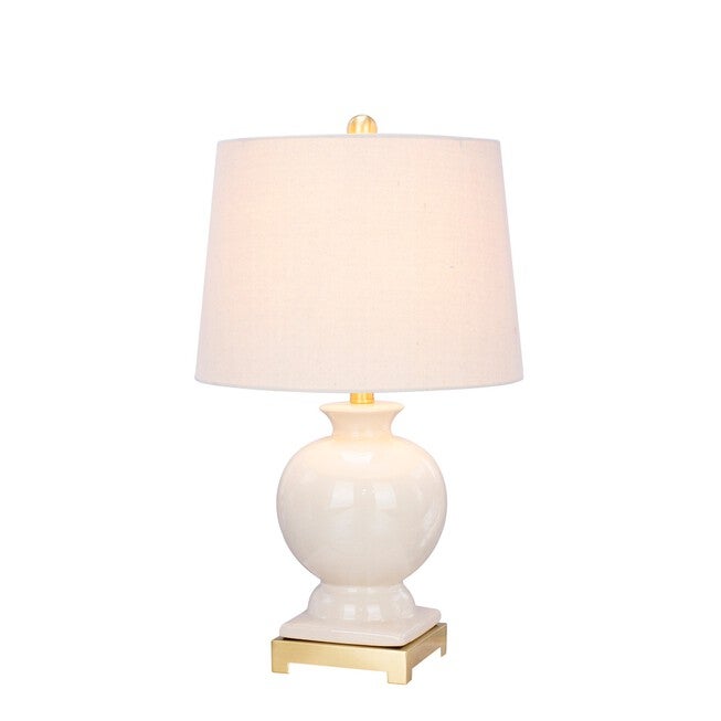 Crackle & Satin Brass Ceramic Eggshell Clear 24 inches Table Lamp, CLEAR, hi-res image number 0