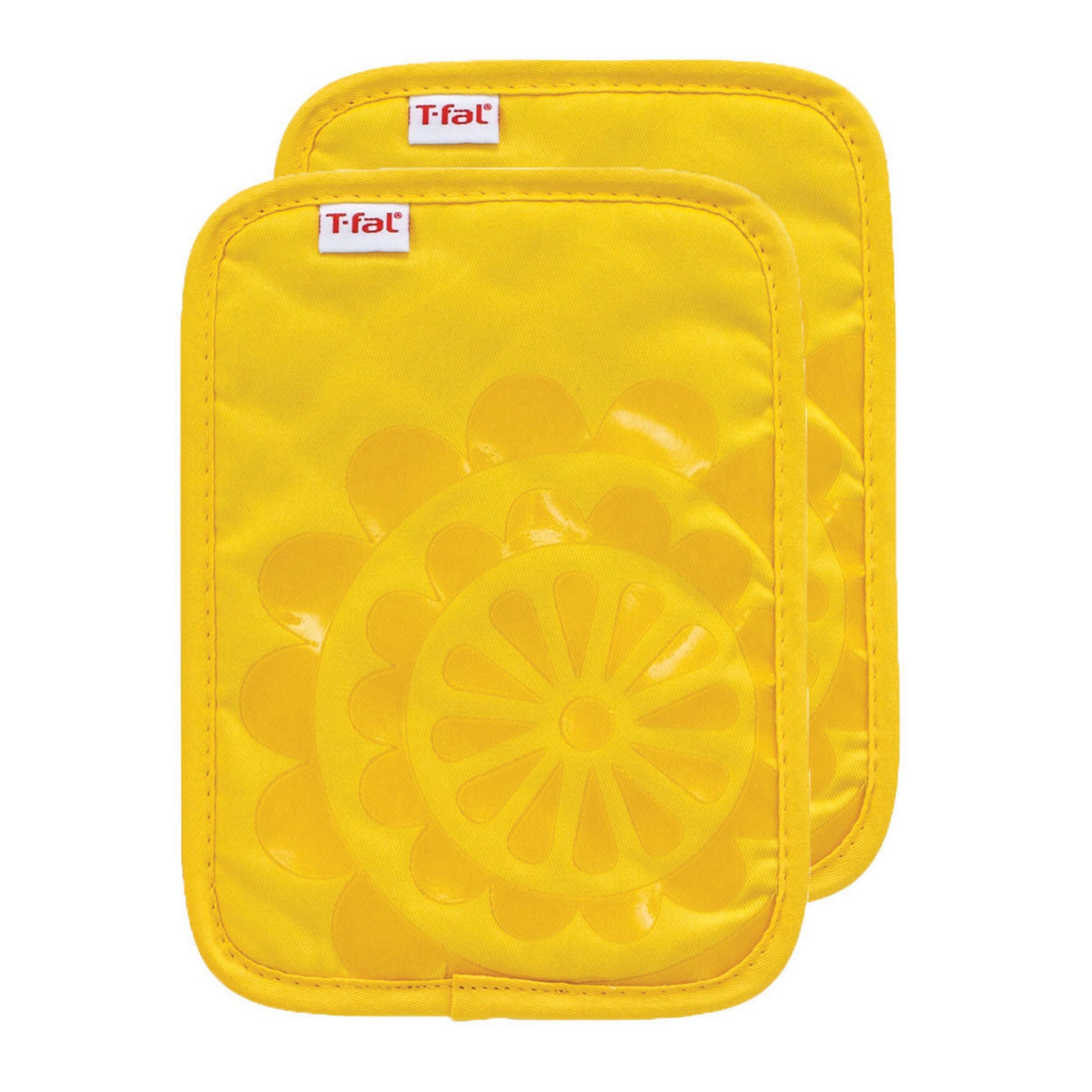 Medallion Silicone Pot Holders, Set Of 2, LEMON, hi-res image number 0