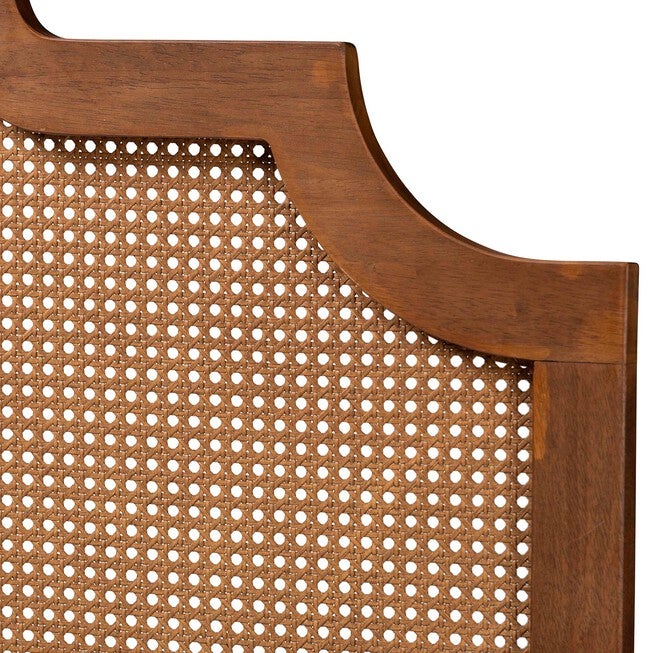Fortuna Classic And Traditional Grey Fabric And Walnut Brown Finished Wood King Size Headboard, , alternate image number 2