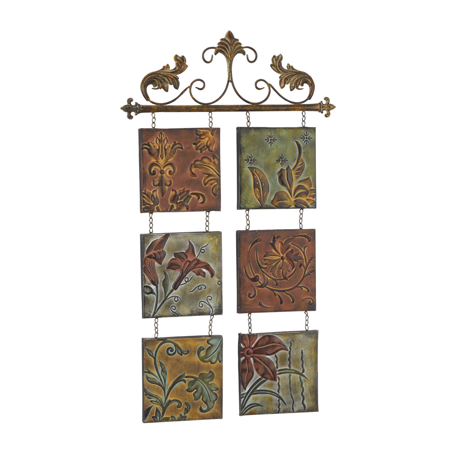Brown Metal Traditional Floral Wall Decor, , alternate image number 4