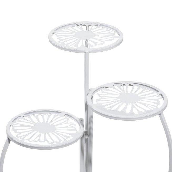 Set Of 3 White Metal Traditional Plantstand, , alternate image number 5