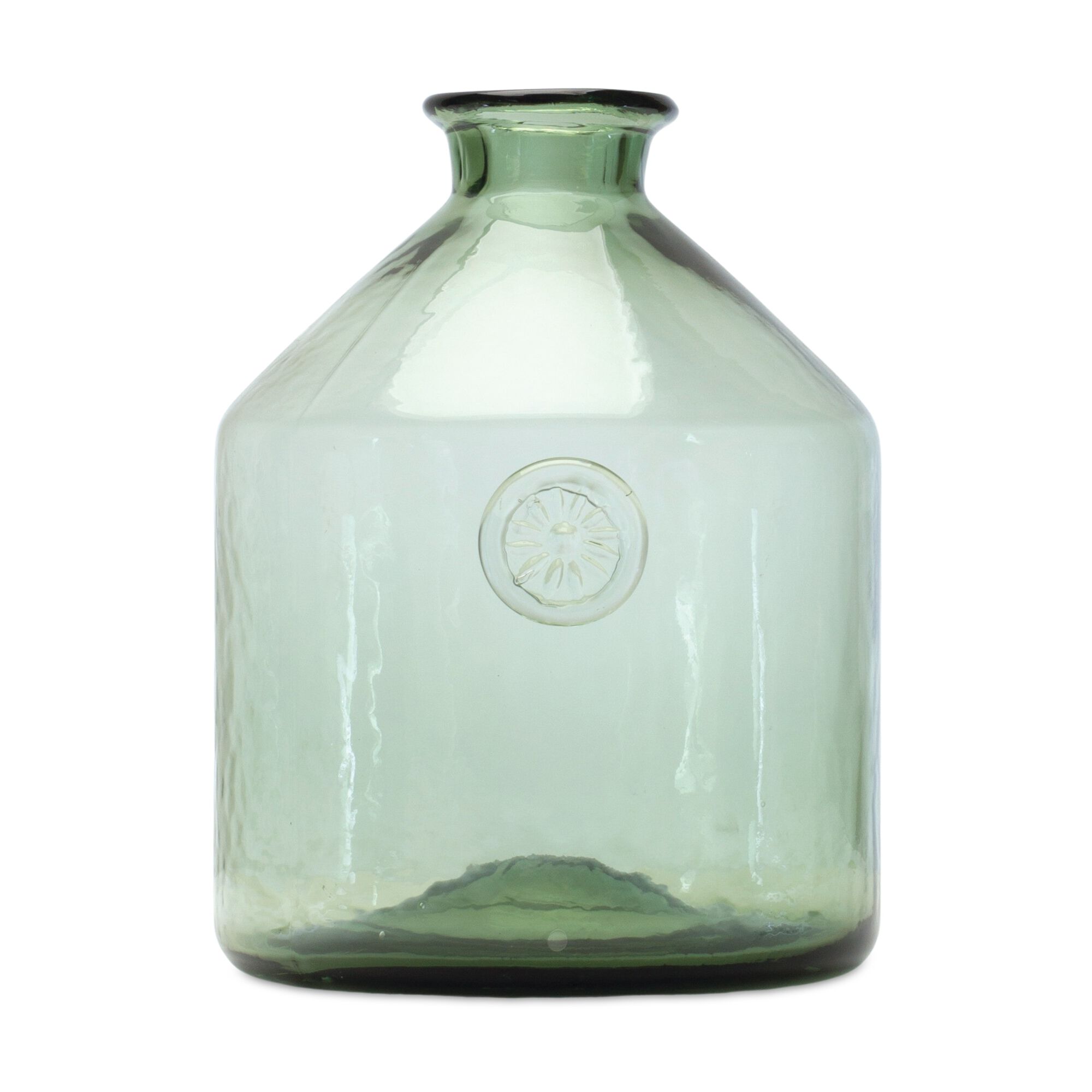 Vase 7 inchesD x 9 inchesH Glass, GREEN, hi-res image number 0