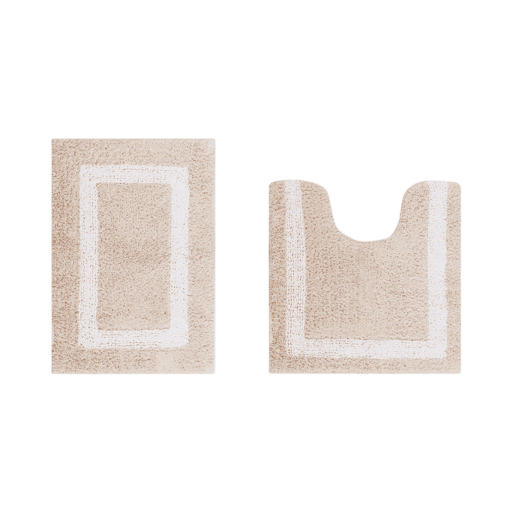 Hotel Collection 100% Cotton 2 Piece (17 inches X 24 inches | 20 inches X 20 inches) Bath Rug Set, SAND WHITE, hi-res image number 0