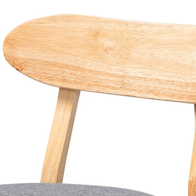 Ulyana Mid-Century Modern Grey Fabric And Natural Brown Finished Wood 2-Piece Counter Stool Set, , alternate image number 3