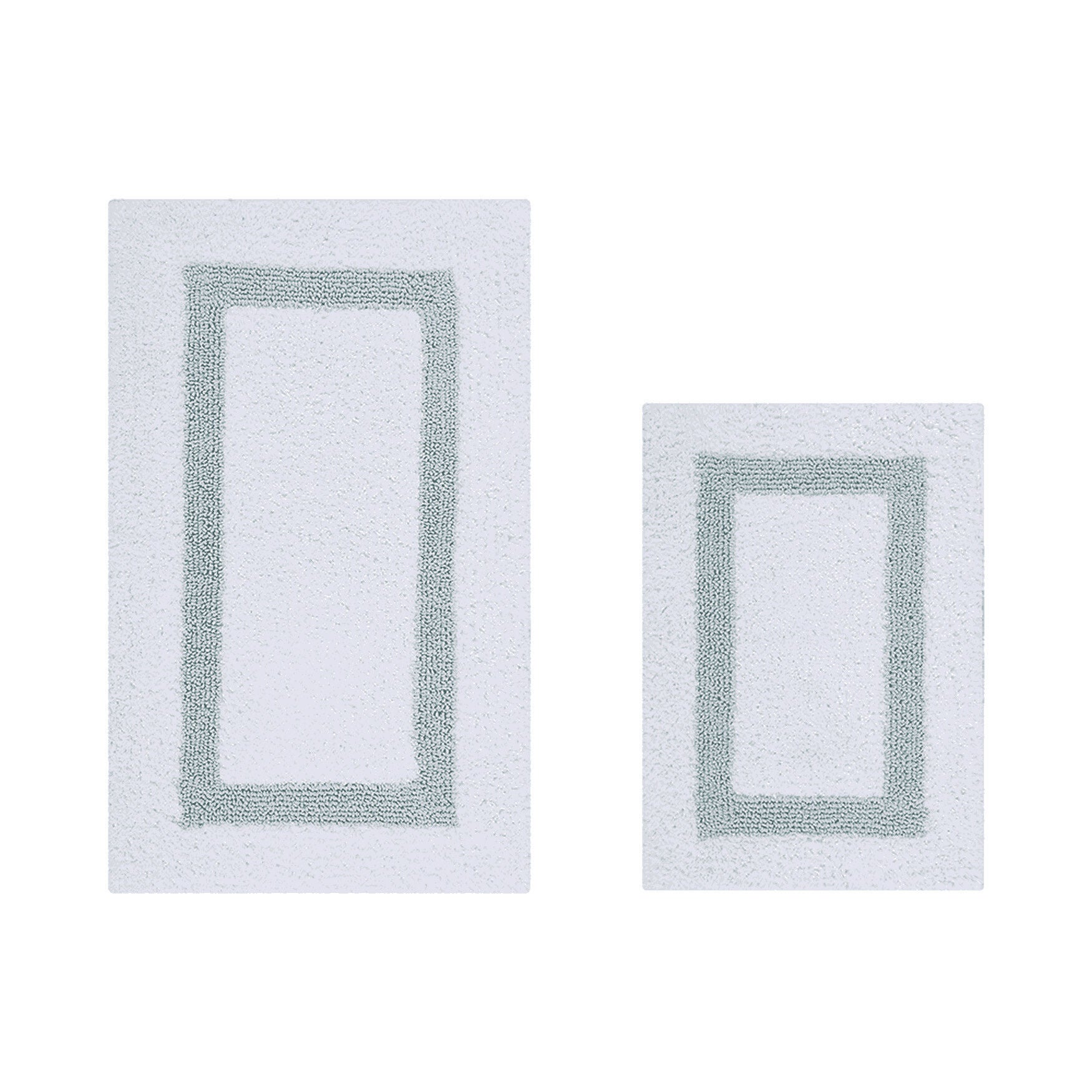 Hotel Collection 100% Cotton 2 Piece (17 inches X 24 inches | 21 inches X 34 inches) Bath Rug Set, WHITE BLUE, hi-res image number 0