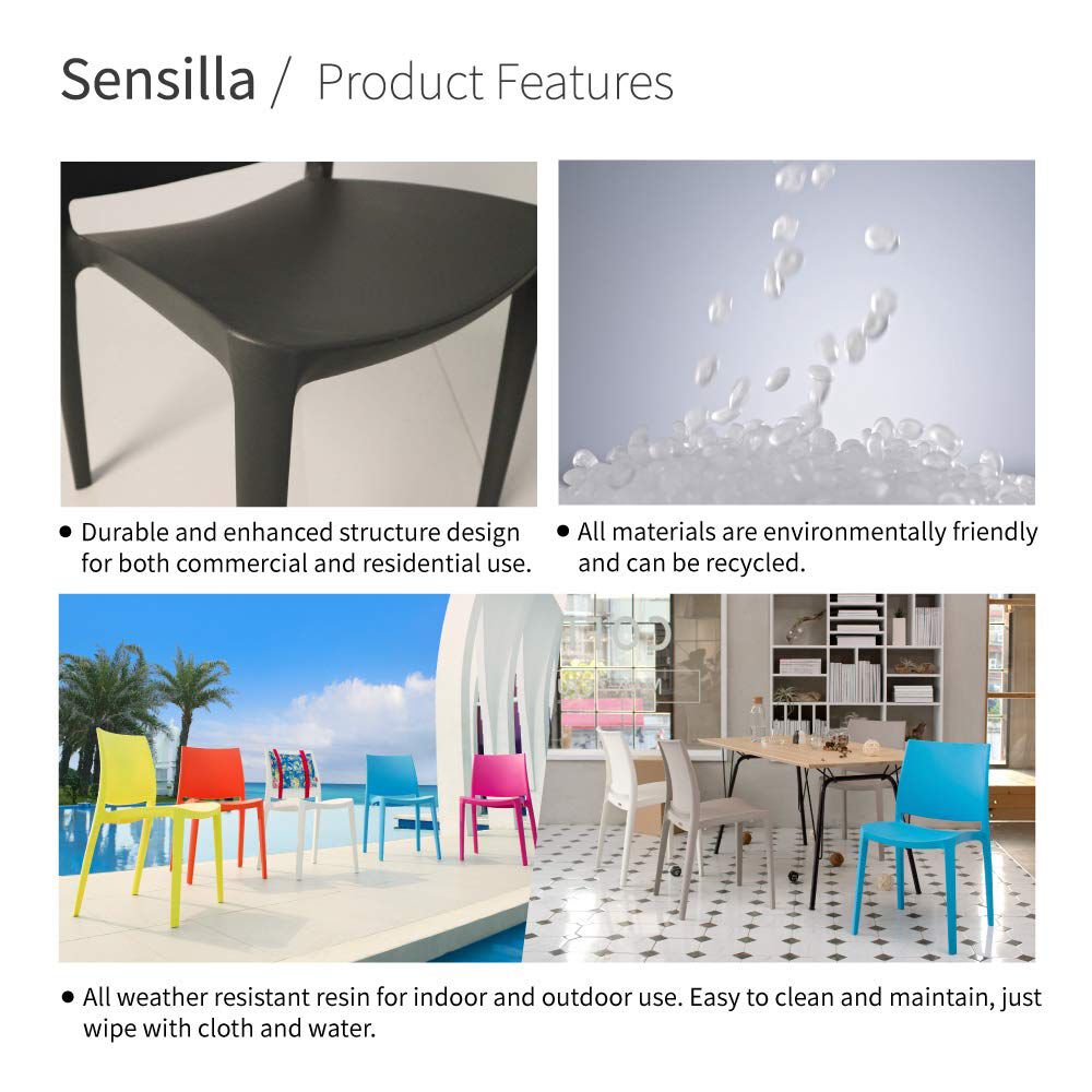 Set of 2 Sensilla Stackable Outdoor Dining Chairs, TAUPE, alternate image number 6