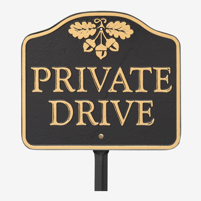 Private Drive Sign, BLACK GOLD, hi-res image number 0