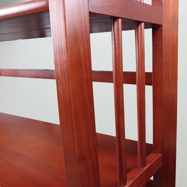 3-Shelf Folding Stackable Bookcase 27.5 inches Wide-Mahogany, , alternate image number null