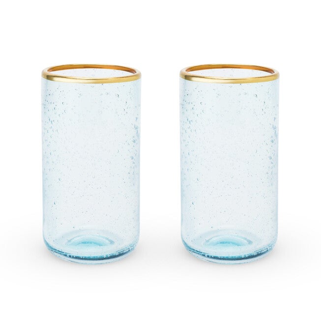 Aqua Bubble Glass Tumbler Set, BLUE, hi-res image number 0