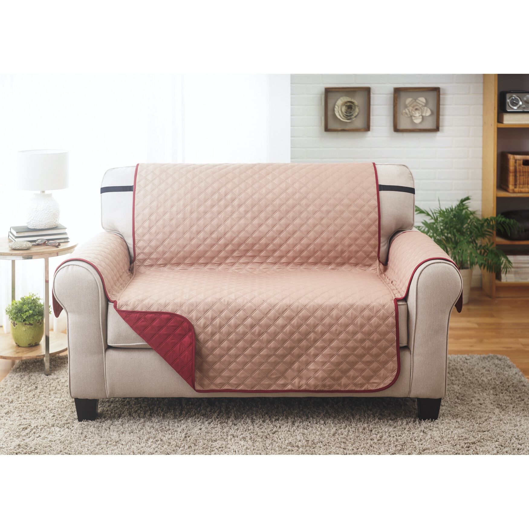 Solid Reversible Quilted Love Seat Furniture Protector, , alternate image number 8