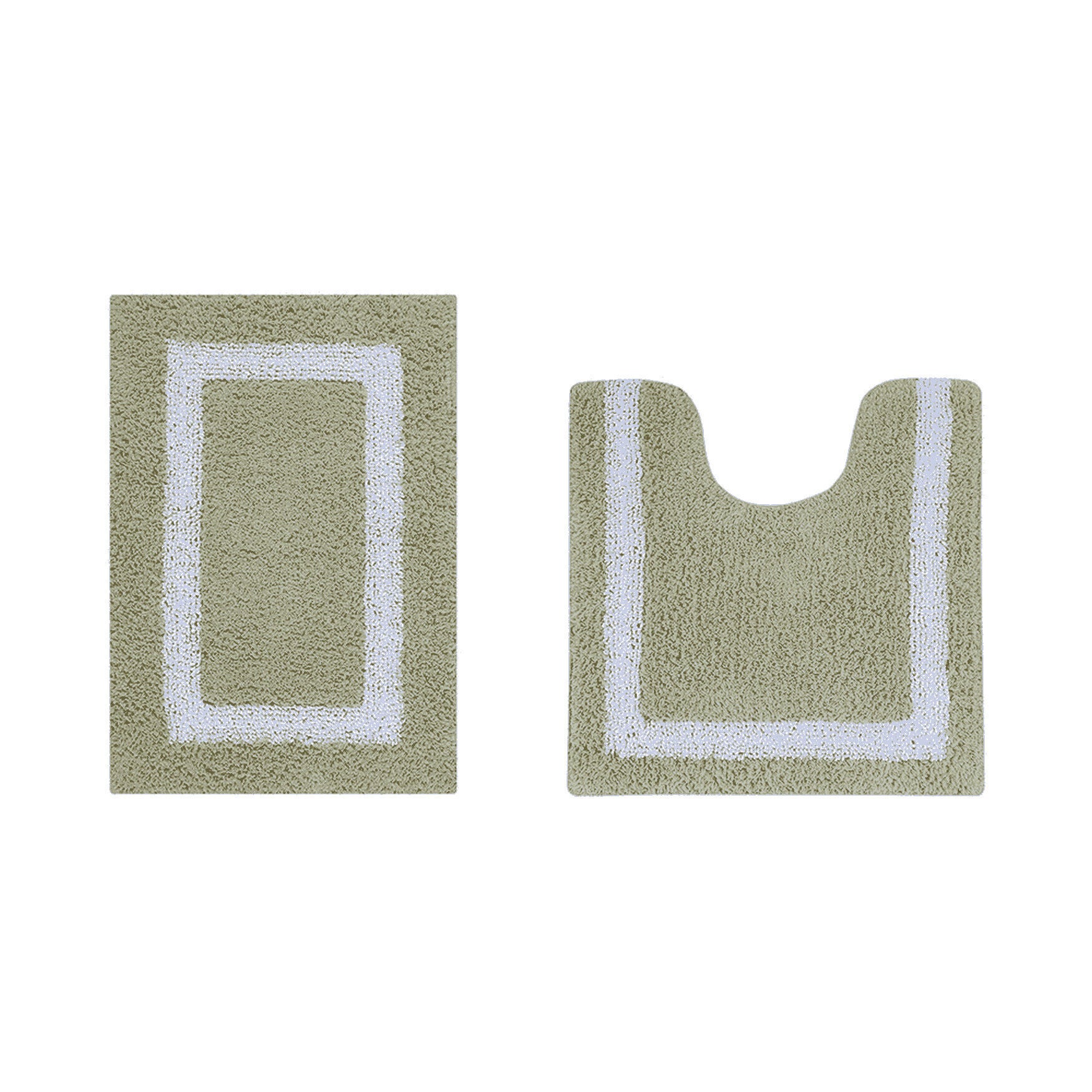 Hotel Collection 100% Cotton 2 Piece (17 inches X 24 inches | 20 inches X 20 inches) Bath Rug Set, SAGE WHITE, hi-res image number 0
