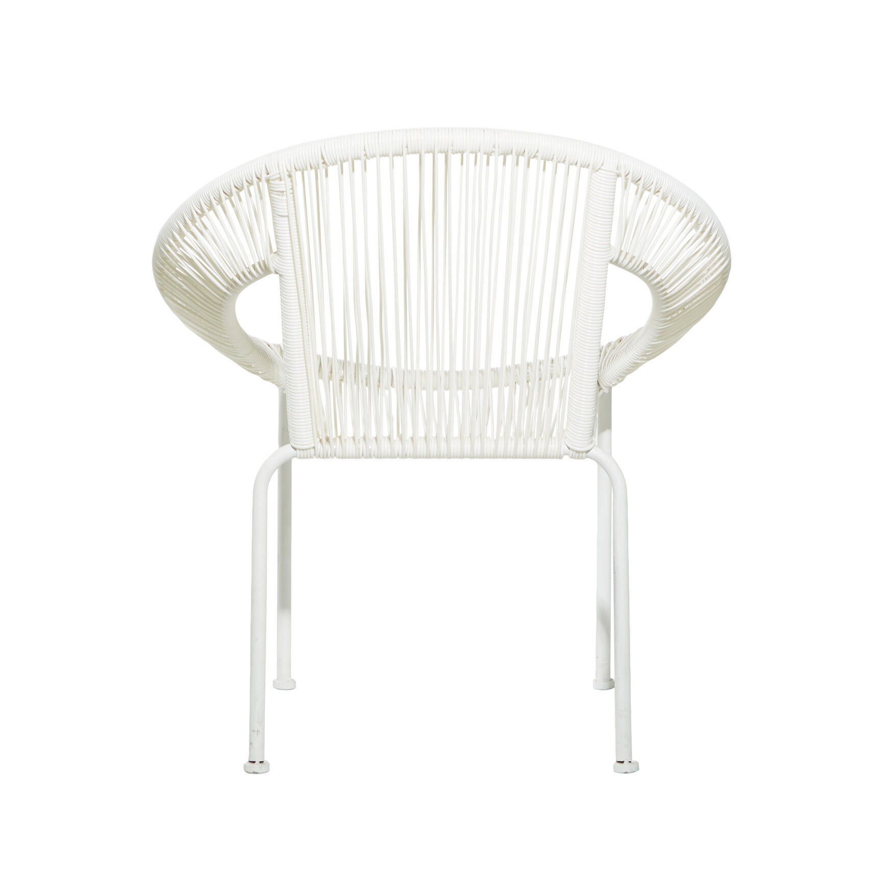 White Metal Contemporary Outdoor Chair, , on-hover image number 1