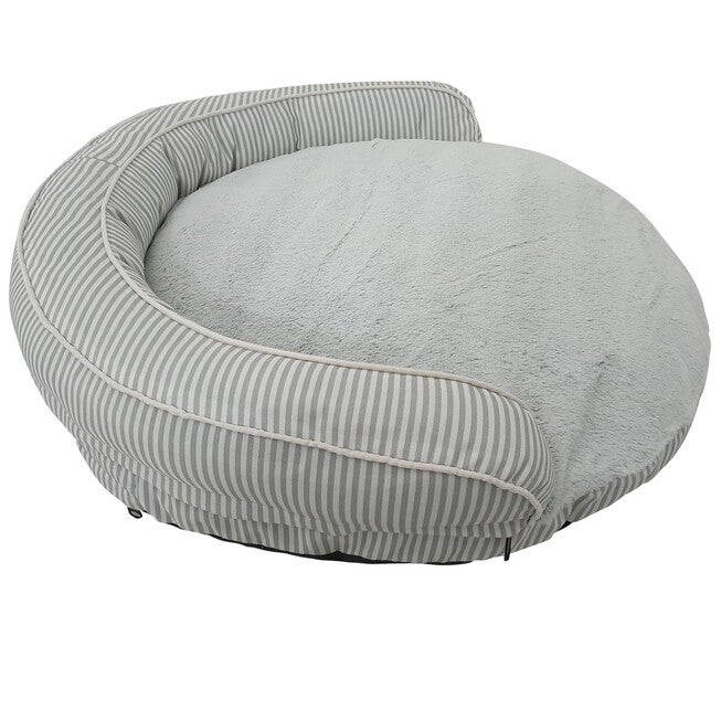 Stripe Printing poly-cotton bolster with detachable faux fur cushion Large Size, , alternate image number 2
