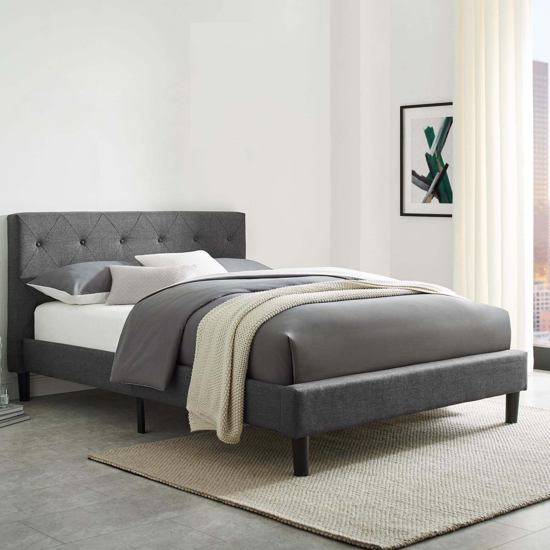Monticello Platform Bed, Queen, Gray, , alternate image number 11