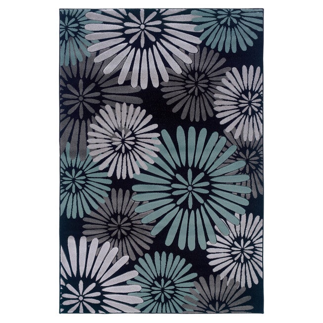Milan Black/Aqua 8'X10' Area Rug, BLACK AQUA, hi-res image number 0