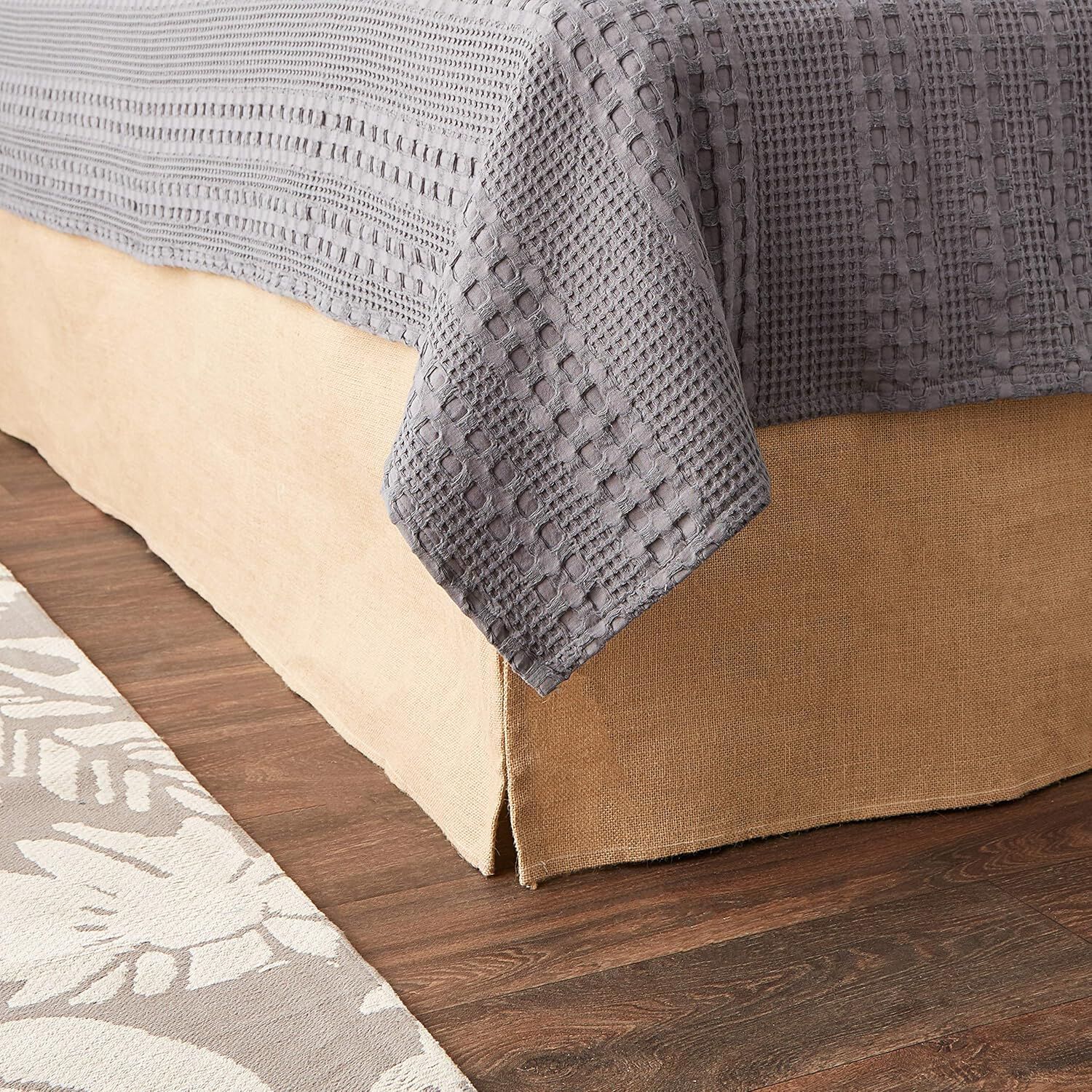 Burlap Bedskirt, NATURAL, alternate image number 2