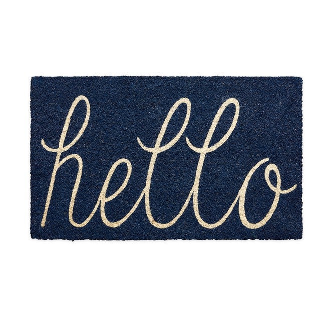 Navy Hello Doormat, BLUE, hi-res image number null