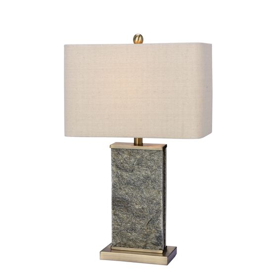 26" Natural Stone & Metal Table Lamp, , on-hover image number null