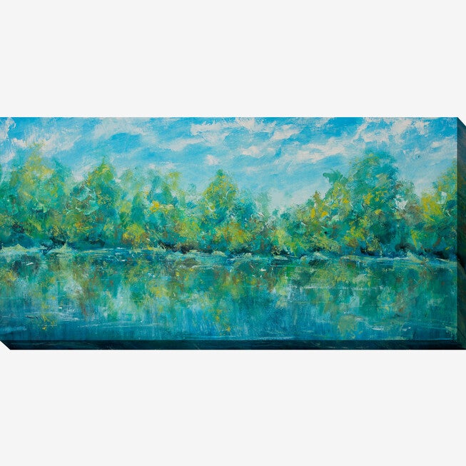 Blue Sky Pond Wall Art, BLUE, hi-res image number 0