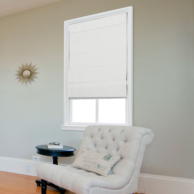 Cordless Quinn Large Fold Roman Shade, WHITE, hi-res image number null