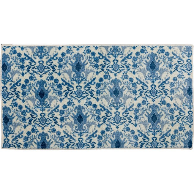 Damask Tile Navy Kitchen Rug, NAVY, hi-res image number null
