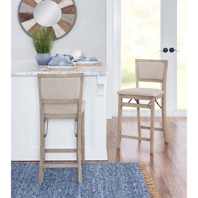 Keira Grey Wash Pad Back Folding Cnter Folding Stools, , alternate image number null