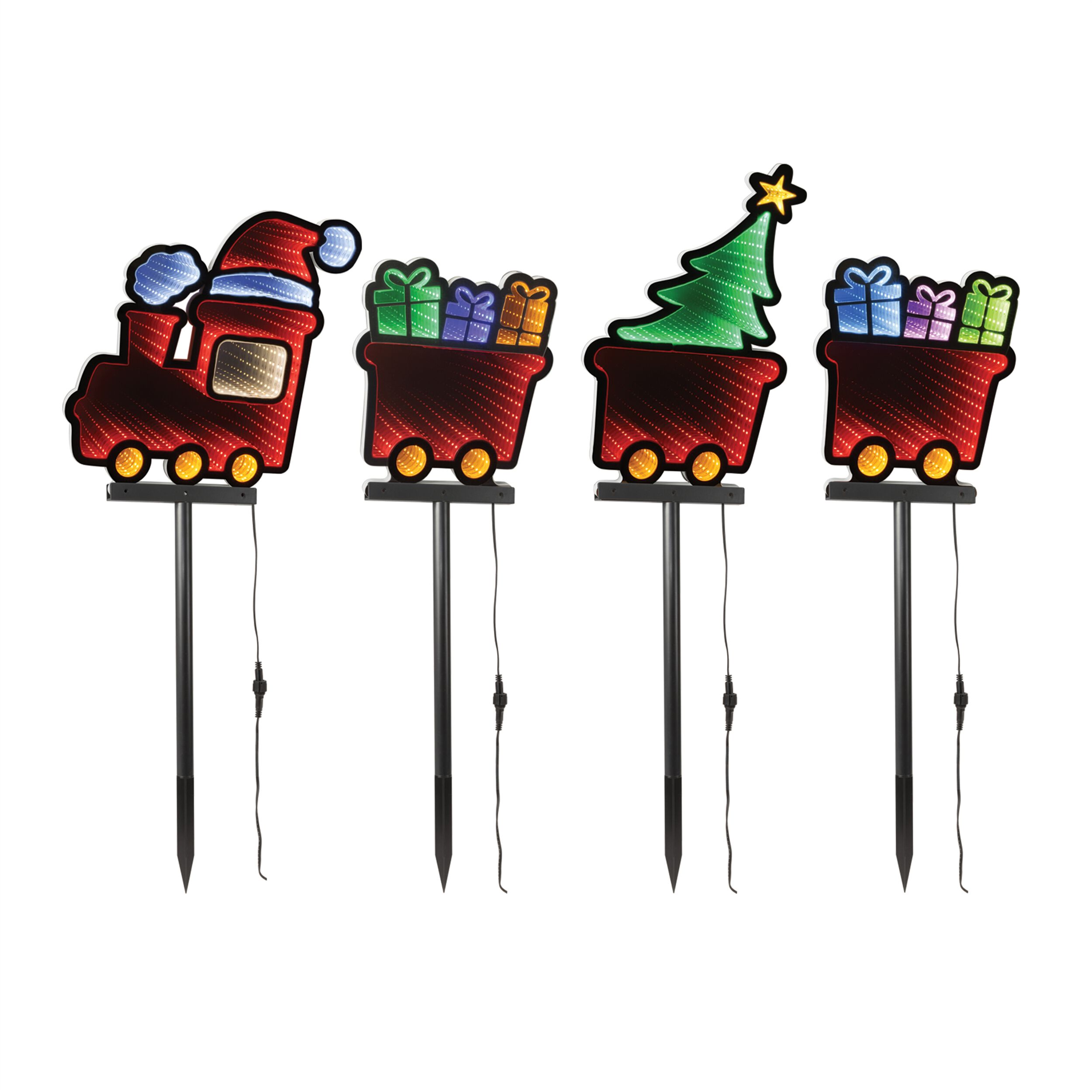 Holiday Train Pathway Light Ekkolight (Set of 4), MULTICOLOR, hi-res image number 0