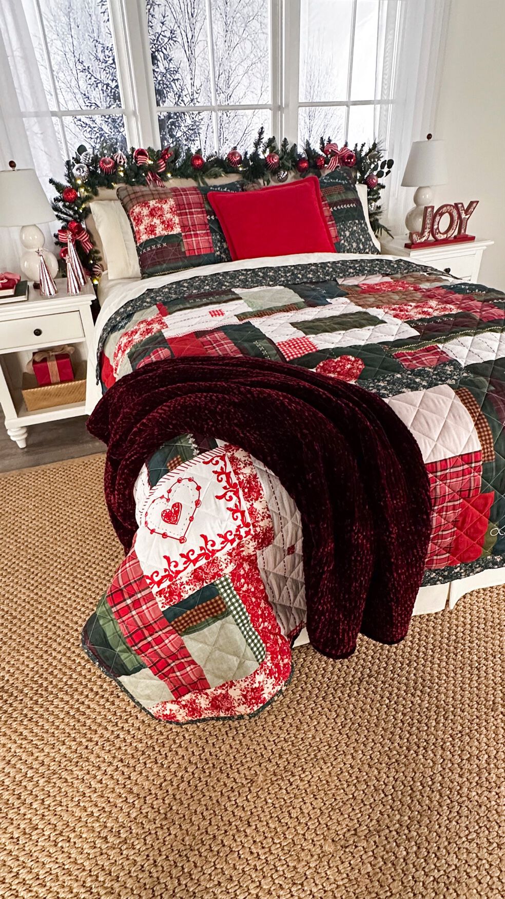 Holiday Patchwork Quilt 3-PC Set, PATCHWORK, alternate image number 2