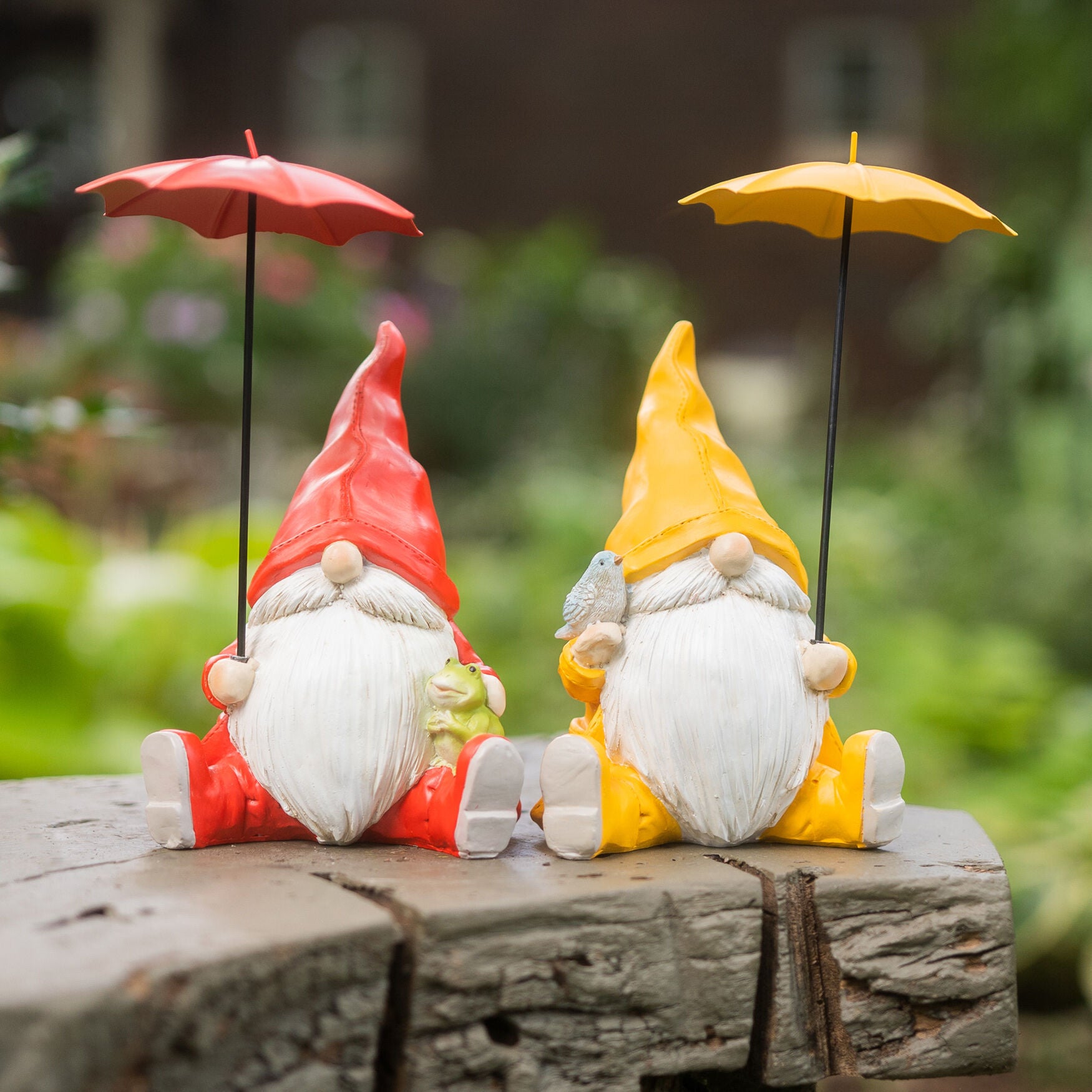 Garden Gnome With Umbrella And Woodland Animals (Set Of 2), , alternate image number 4