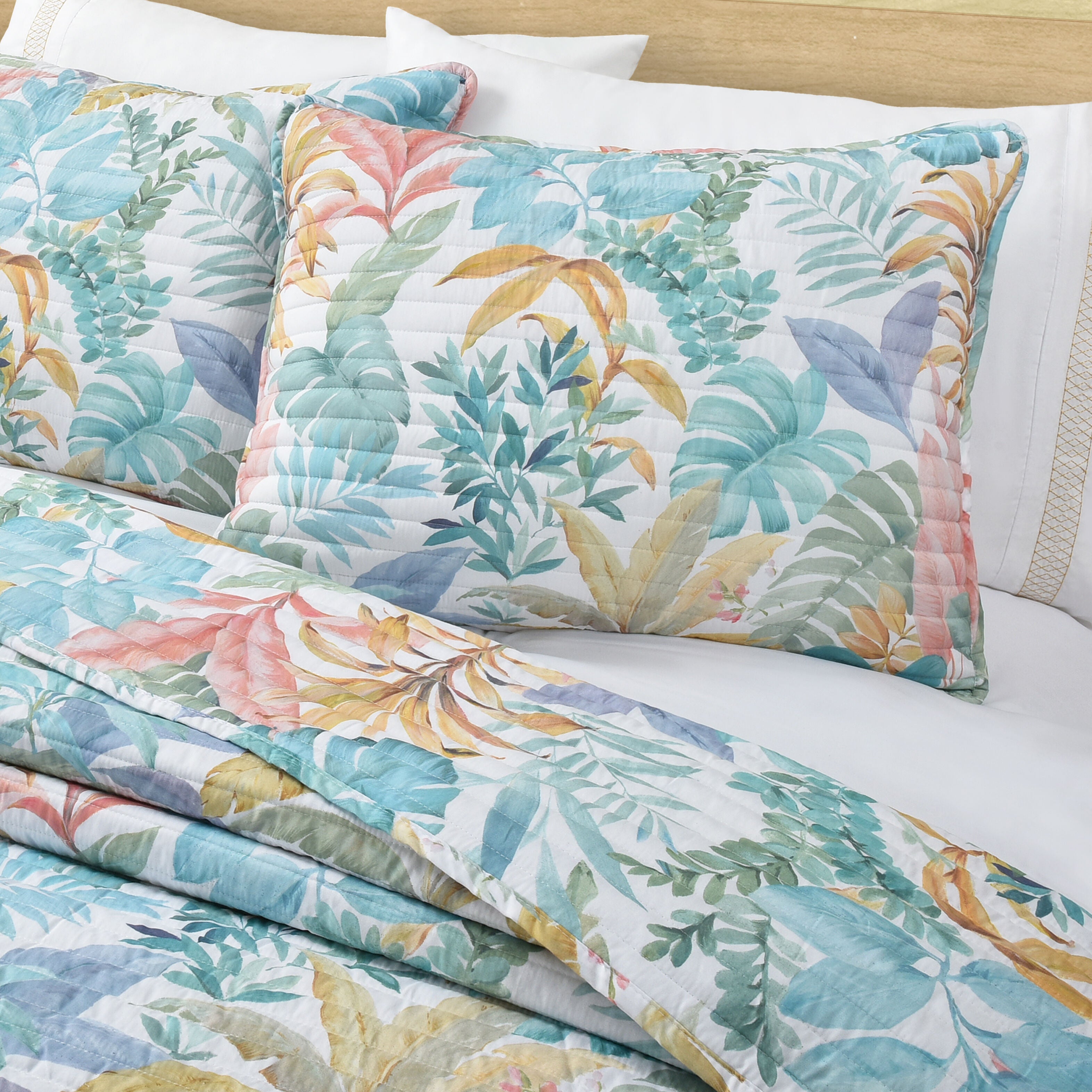 BAHAMA KING/CAL KING 3PC. QUILT SET, AQUA, alternate image number 1