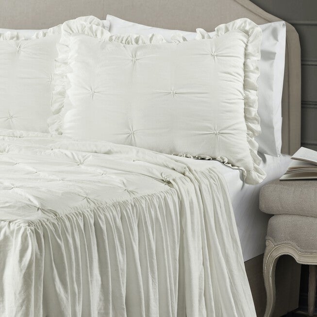Ravello Pintuck Ruffle Skirt Bedspread 3 Pc Set, , alternate image number null