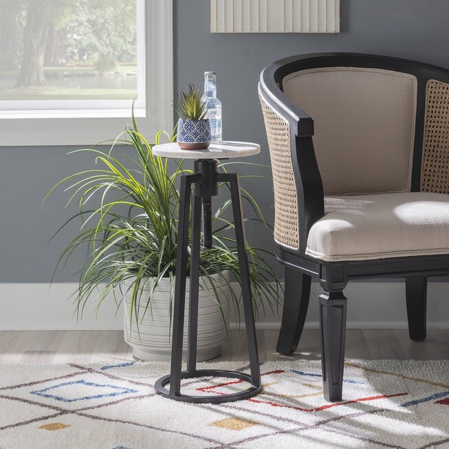 Aurora White Marble Black Adj Drink Tbl Accent Tables (Including End Tables), , alternate image number 10