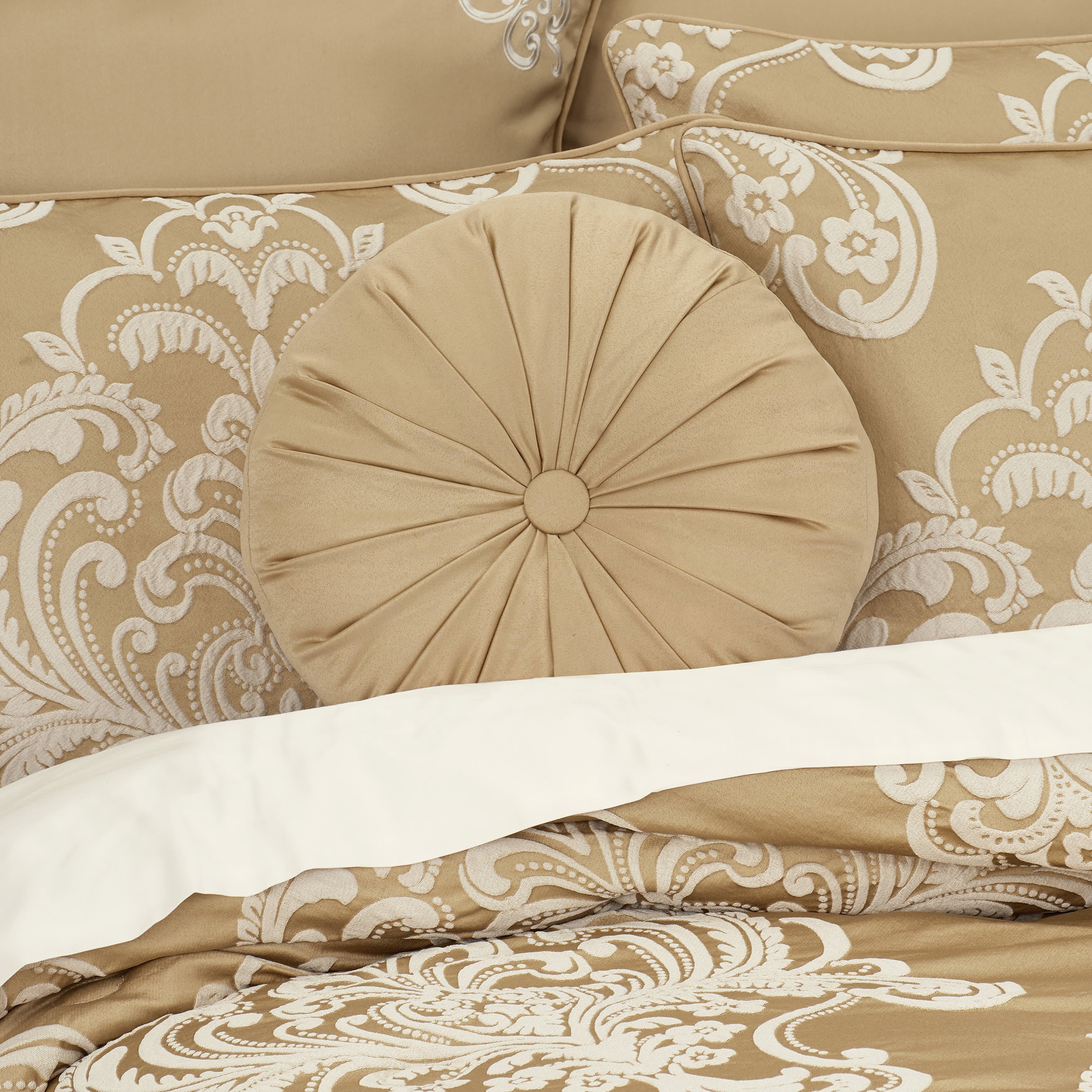 Potenza Round Decorative Throw Pillow, GOLD, alternate image number 1