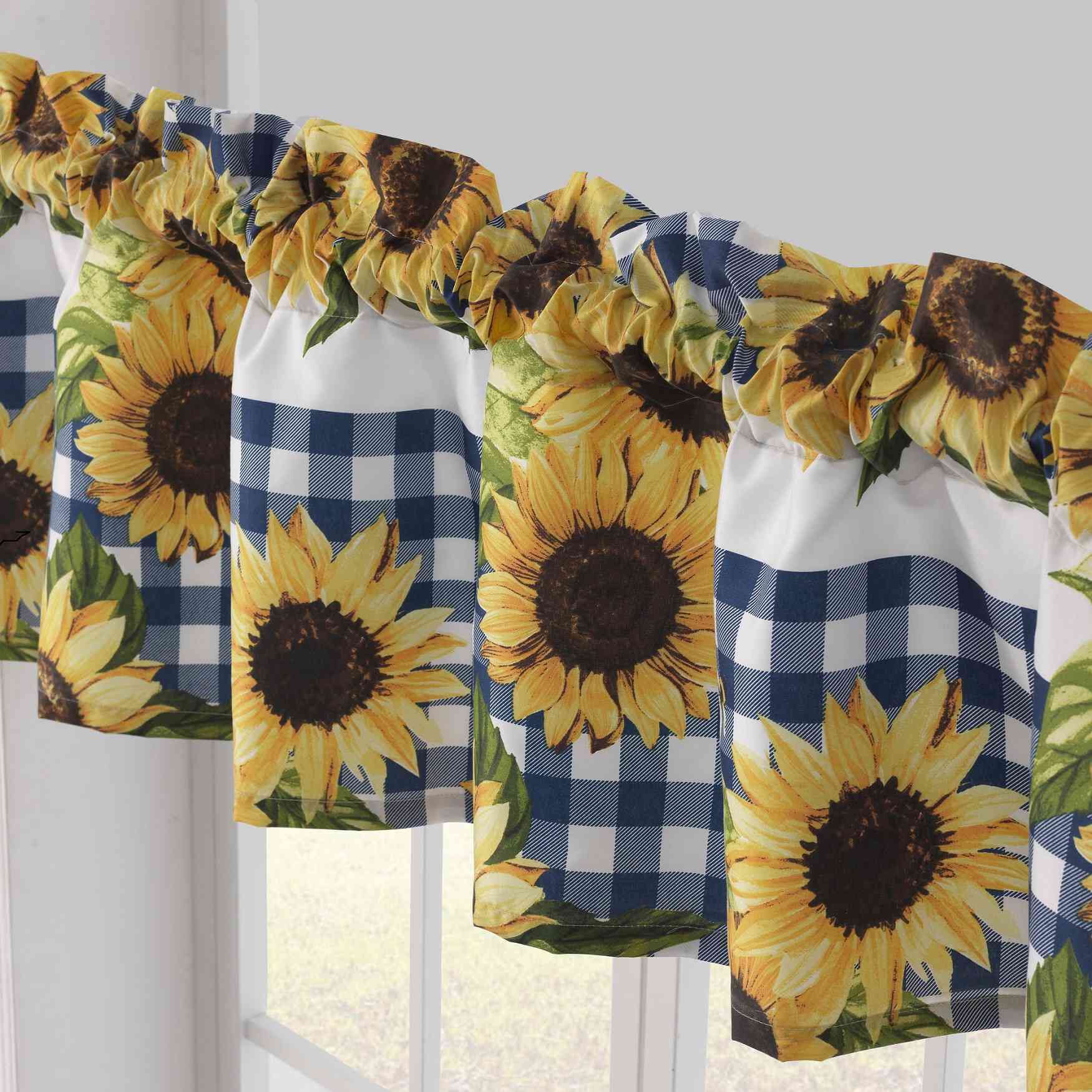 Sunflower Window Treatment Valance Curtains, , alternate image number 6